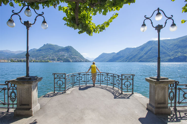 Lugano lakeside promenade